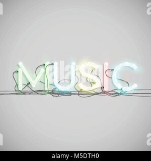 Neon electric word type, vector illustration Stock Vector