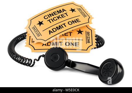 Movie Ticket Booking concept, 3D rendering isolated on white background Stock Photo