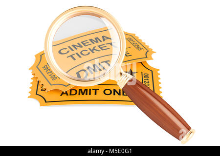 Searching for tickets concept, 3D rendering isolated on white background Stock Photo