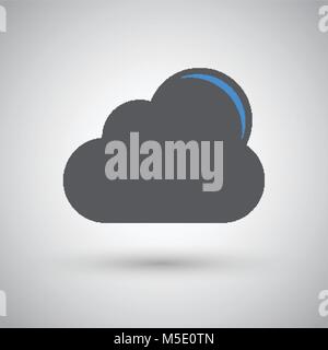 Vector cloud computing download icon, vector illustration. Flat design style Stock Vector