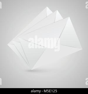Realistic closed envelopes, vector illustration Stock Vector