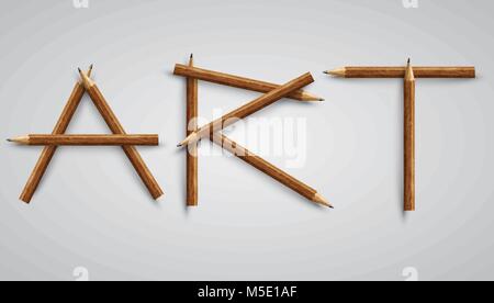 Art made by pencils, vector Stock Vector