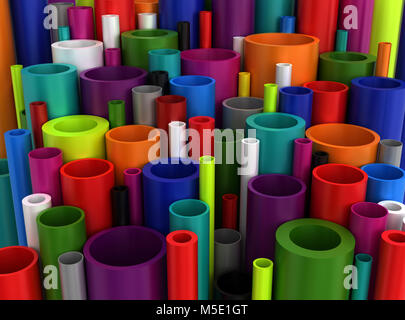 Colorful Industrial Plastic Pipes Stock Photo