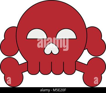 Skull with bones danger symbol Stock Vector