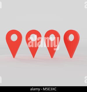 3d rendering of navigation sign isolated white background Stock Photo