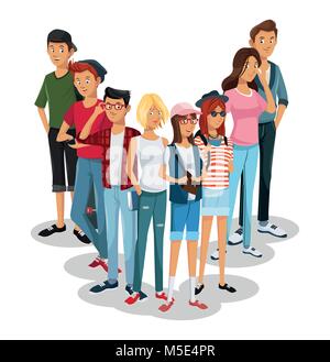 Young people cartoons Stock Vector