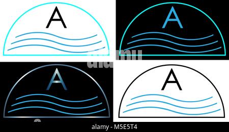 Minimalist logo for pool screens water logo Stock Vector