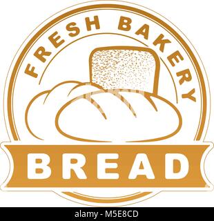 Bakery goods design into decorative round frame for label, sticker or other design. Stock Vector