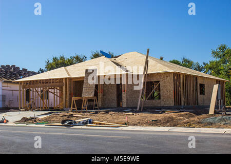 Brand New Construction Of One Level Home Stock Photo