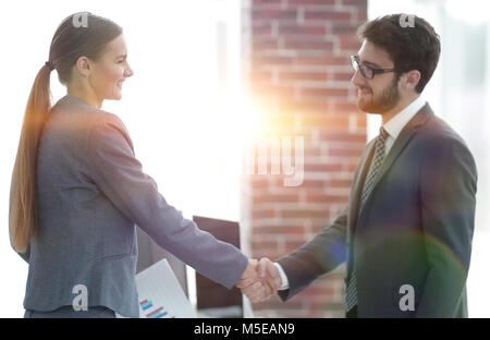 welcome handshake financial partners Stock Photo
