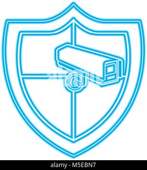 shield protection surveillance camera data system Stock Vector