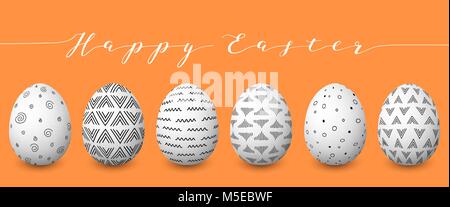 Happy Easter. Set of colorful Easter eggs with different simple textures on golden background. Spring holiday. Vector Illustration. easter eggs. Your  Stock Vector