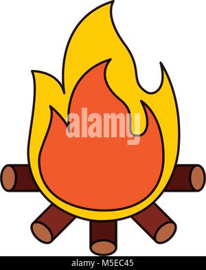 burning bonfire flame with wooden sticks Stock Vector Image & Art - Alamy