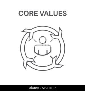 Core Values with Social Responsibility Image - Business Ethics & Trust Stock Vector