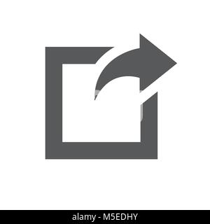 External Link Icon with Arrow showing the user that they will leave app Stock Vector