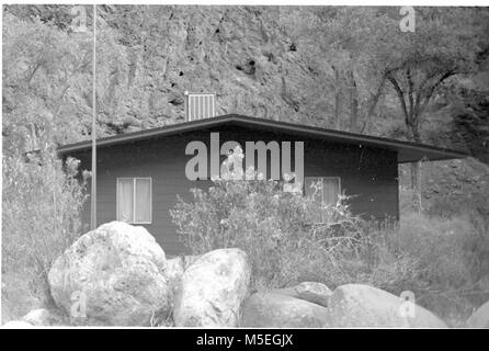 Grand Canyon Historic- Phantom Ranch Ranger Station   PHANTOM RANCH - RANGER STATION - WEST ELEVATION. 20 JULY 1985. , CLEELAND Stock Photo