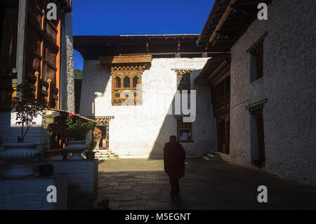 Simtokha Dzong, fortress and monastery near Thimphu, Thimpu, Bhutan with copy space Stock Photo