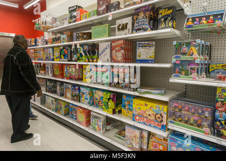 The toy department of the Target store in Herald Square in New York on Thursday, February 22, 2018. Analysts are predicting that Target will be the greatest beneficiary of the closure of 182 Toys R Us stores in 2018 as 93 percent are within fifteen minutes of each other. (© Richard B. Levine) Stock Photo