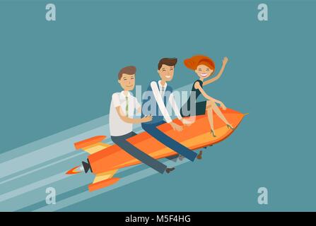 Teamwork, business concept. Success, achievement, development vector illustration Stock Vector