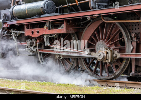 Drive details of a historical steam locomotive Stock Photo
