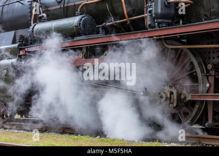 Drive details of a historical steam locomotive Stock Photo