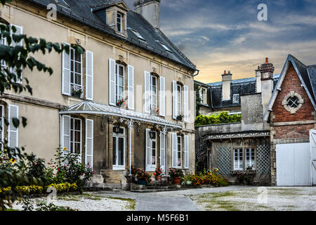 A typical French Provincial style home in the Normandy region at Bayeux France Stock Photo