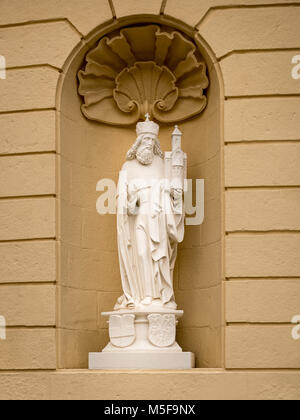 Statue of Leopold III of Austria near entrance of monastery Klosterneuburg, Austria Stock Photo
