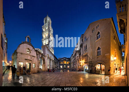 Peristyle, main square of Diocletian palace, extra wide view Stock Photo