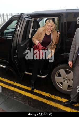 Northern Ireland's new secretary of state Karen Bradley arrives at Belfast Metropolitan College,  in Belfast, Wedneday, January 10th, 2018. During her first trip to Belfast, Ms Bradley, who has never been to Northern Ireland before, said she had spoken to all the main party leaders and that were many challenges ahead. She previously held the role of culture secretary, until Prime Minister Theresa May reshuffled her cabinet on Monday. Mrs Bradley replaced James Brokenshire, who quit his role as Northern Ireland secretary for health reasons. Photo/Paul McErlane Stock Photo