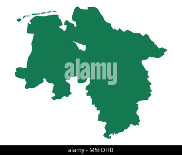 Map of Lower Saxony Stock Photo - Alamy
