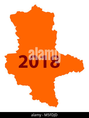 Map of Saxony-Anhalt 2018 Stock Photo