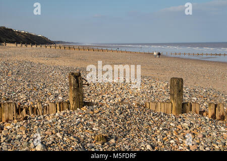 Wooden Groynes on Hornsea Beach East Riding of Yorkshire England Stock ...