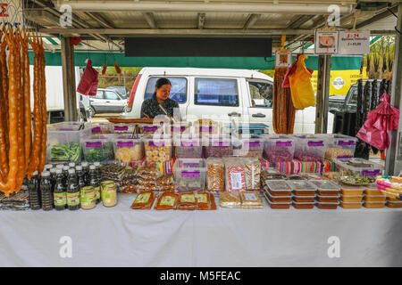 Arsos, Cyprus - October 8, 2017: Stall at the village festival selling nuts and sweet things. Stock Photo