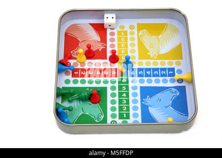 French Magnetic Game Jeu De Petits Chevaux (Game Of Small Horses) Stock Photo