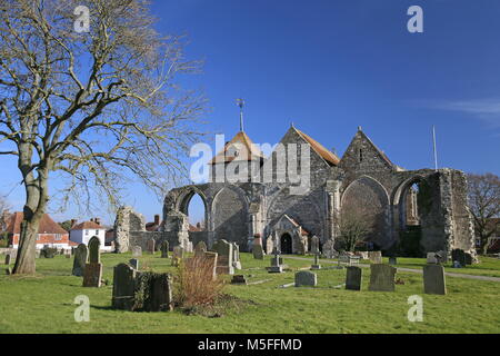 Church of St Thomas the Martyr (west elevation), St Thomas Street, Winchelsea, East Sussex, England, Great Britain, United Kingdom, UK, Europe Stock Photo