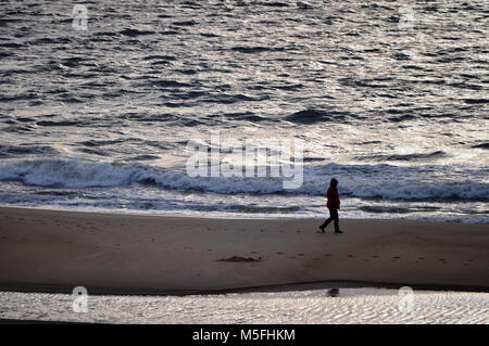 Early morning walk on Beach in Ocean City Stock Photo
