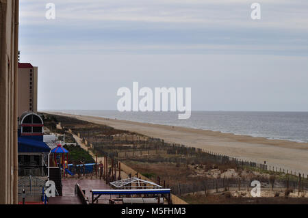 Balcony view Atlantic Ocean coast line in Ocean City Stock Photo