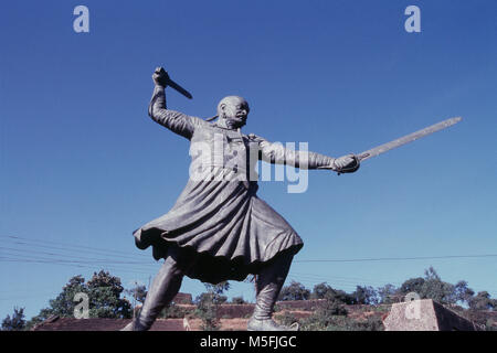 Veer Baji Prabhu Deshpande Statue, Panhala Fort, Kolhapur, Maharashtra, India Stock Photo