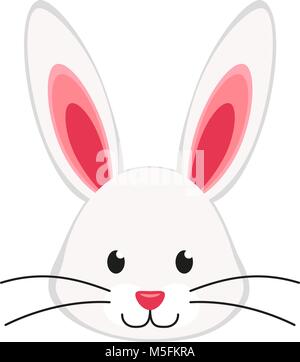 Cartoon rabbit bunny face icon poster. Stock Vector