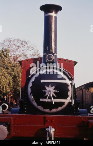 Old steam engine on display, National Rail Museum, New Delhi, India, Asia Stock Photo