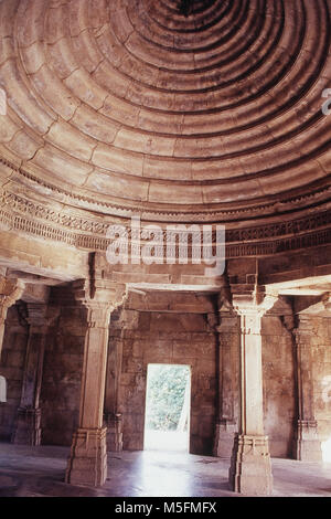 Interior view of Jami Masjid, Champaner, Panchmahal, Gujarat, India Stock Photo
