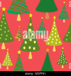 Pine trees vector seamless pattern Stock Vector