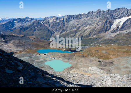 Cime Bianche Laghi seen from Plateau Rosa, Cervino mount group, Val D'Aosta, Italy, Stock Photo