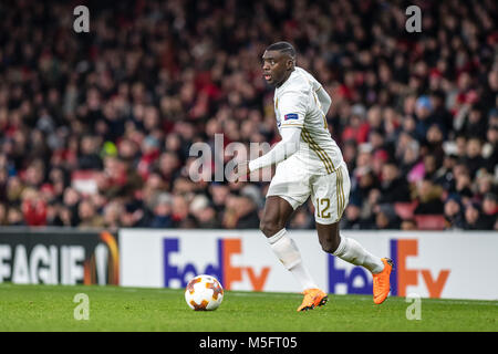 LONDON, ENGLAND - FEBRUARY 22: Ken Sema (12) of Ostersunds FK during UEFA Europa League Round of 32 match between Arsenal and Ostersunds FK at the Emirates Stadium on February 22, 2018 in London, United Kingdom. Stock Photo