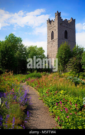 Gardens surrounding St Audoen's Church, built 1190, at Cornmarket in the old Medieval part of Dublin City, Ireland Stock Photo