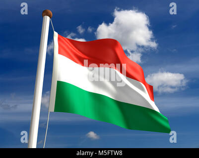 3D Hungary flag (with clipping path) Stock Photo