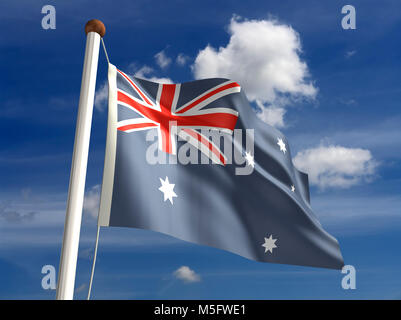 3D Australia flag (with clipping path) Stock Photo