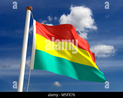 3D Bolivia flag (with clipping path) Stock Photo