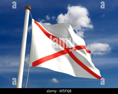 3D Alabama flag (with clipping path) Stock Photo