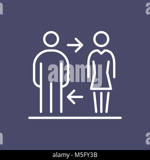 Two business people icon simple line flat illustration. Stock Vector